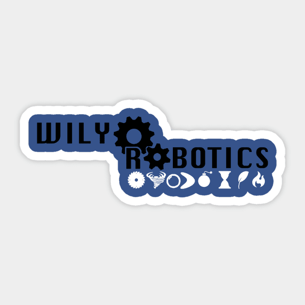 Wily Robotics with Weapons Sticker by MetalMookies